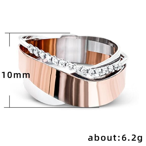 Trendy Cross Chunky Zircon Macro Pave Charm Fashion Rings for Women, PD478 - Picture 7 of 7